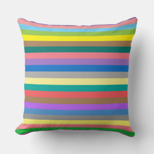 Colourful rainbow pattern cushion