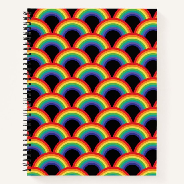 Colourful Rainbow Pattern Notebook (Front)