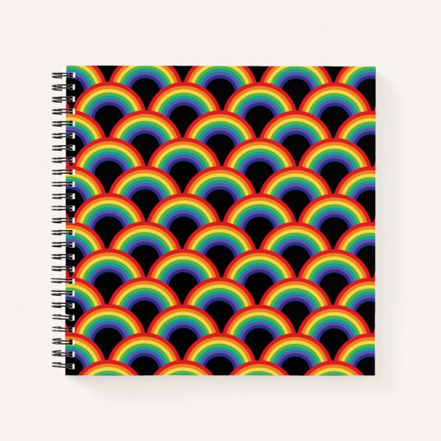 Colourful Rainbow Pattern Notebook (Front)