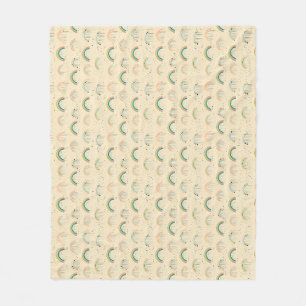 Colourful Rainbow Pattern on Beige Background Fleece Blanket