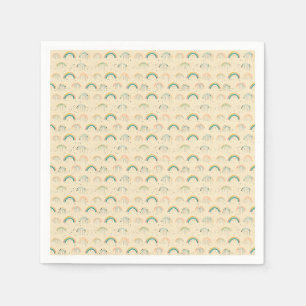 Colourful Rainbow Pattern on Beige Background Napkin