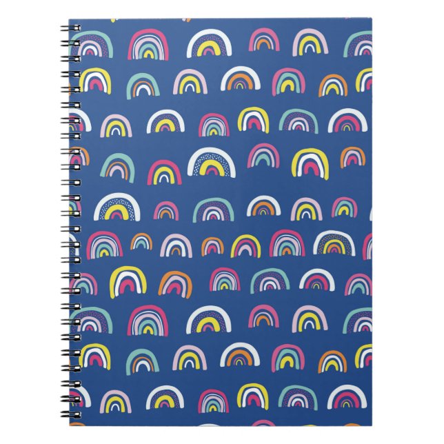 Colourful Rainbow Pattern Spiral Notebook (Front)
