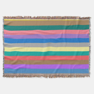 Colourful rainbow pattern throw blanket