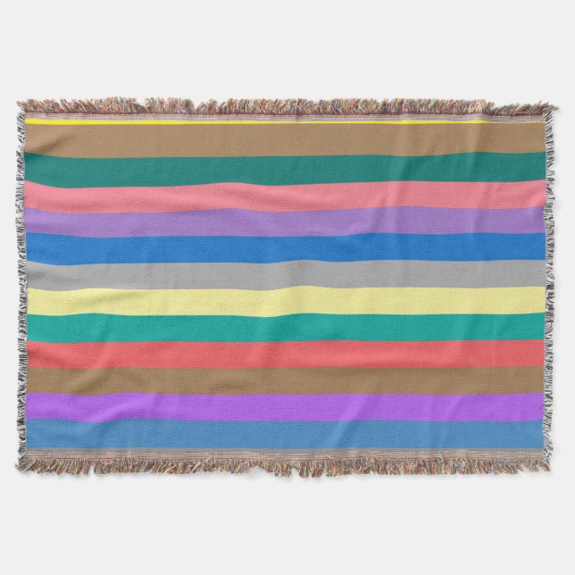 Colourful rainbow pattern throw blanket (Front)