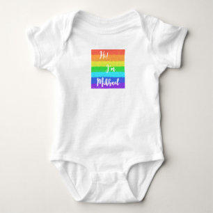 Colourful rainbow personalised Baby Jersey Bodysui Bodysuit