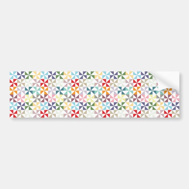Colourful Rainbow Pinwheel Bumper Sticker (Front)