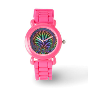 Colourful Rainbow Plant Fractal Watches
