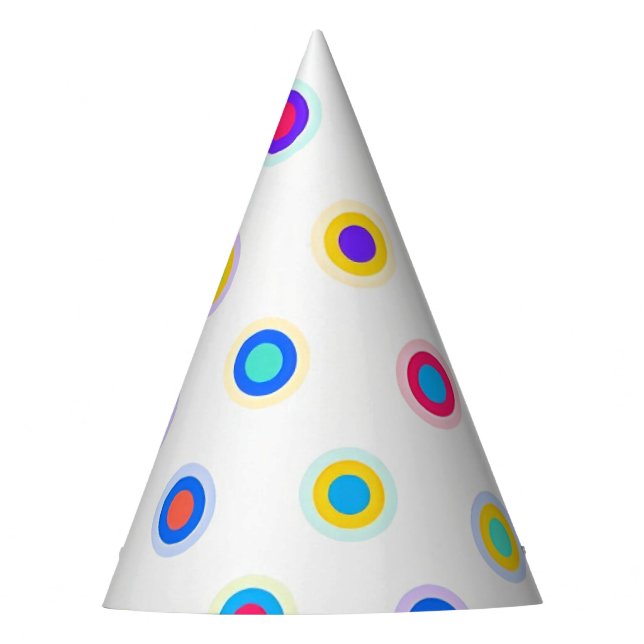 Colourful Rainbow Polka Dot Party Hat (Front)