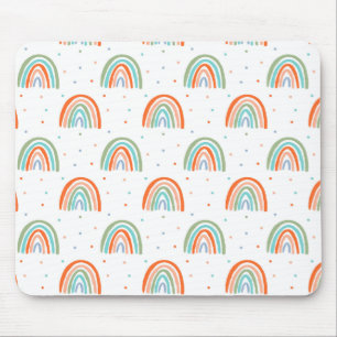 Colourful Rainbow Polka Dot Pattern Mouse Pad