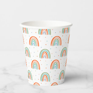 Colourful Rainbow Polka Dot Pattern Paper Cups