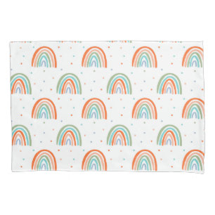 Colourful Rainbow Polka Dot Pattern Pillowcase
