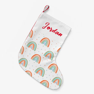 Colourful Rainbow Polka Dot Pattern Small Christmas Stocking