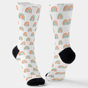 Colourful Rainbow Polka Dot Pattern Socks