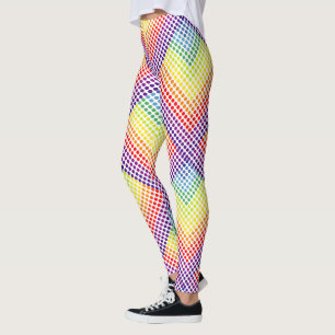 Colourful Rainbow Polka Dots on White or Your Colo Leggings