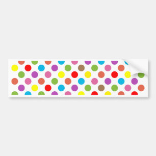 Colourful rainbow polka dots pattern bumper sticker