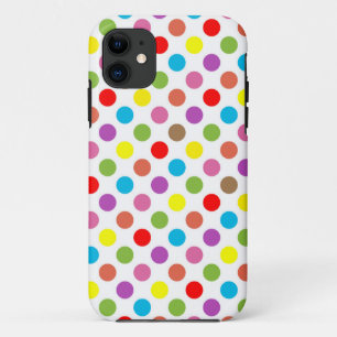 Colourful rainbow polka dots pattern iPhone 11 case