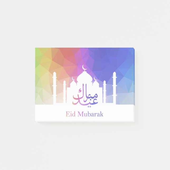 Colourful Rainbow Polygonal Eid - Post-It Notes (Front)