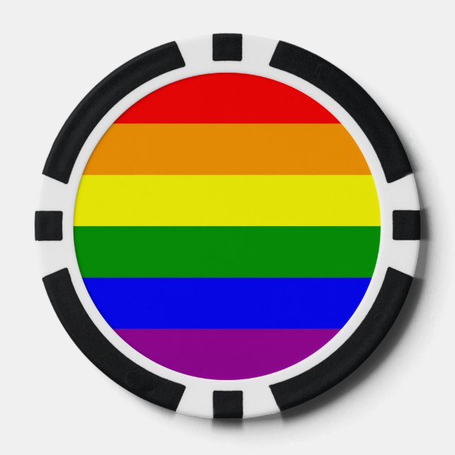 Colourful Rainbow Pride Flag LGBTQ Support Bright Poker Chips (Front)