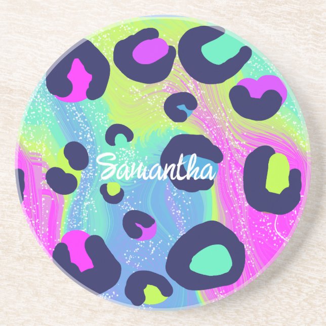 Colourful Rainbow Print Coaster (Front)