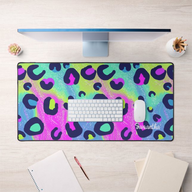 Colourful Rainbow Print Desk Mat (Office 1)