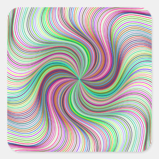 Colourful Rainbow Prism swirl wheel Square Sticker