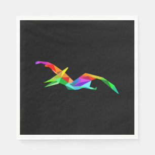 Colourful Rainbow Pteranodon Pterodactyl Dino Napkin