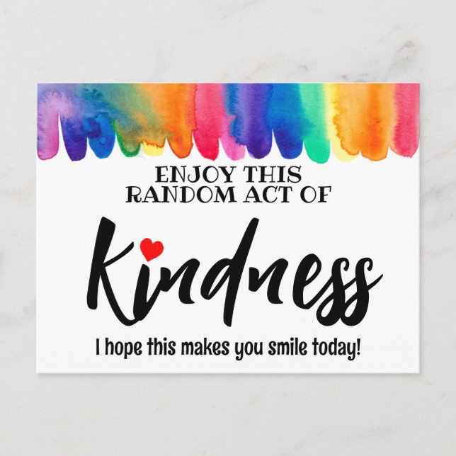 Colourful rainbow Random Act of Kindness Postcard  (Front)