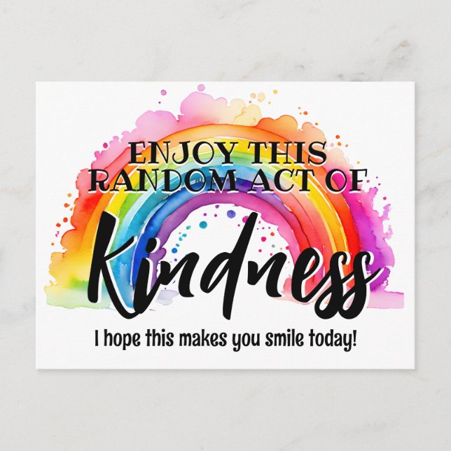 Colourful rainbow Random Act of Kindness Postcard  (Front)