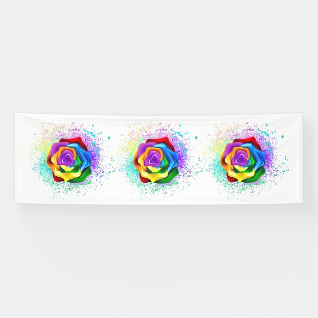 Colourful Rainbow Rose Banner (Horizontal)