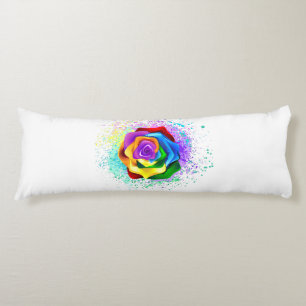 Colourful Rainbow Rose Body Cushion