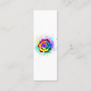 Colourful Rainbow Rose Calling Card