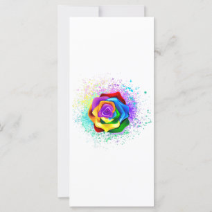 Colourful Rainbow Rose Card