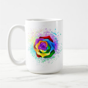 Colourful Rainbow Rose Coffee Mug