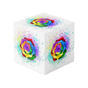 Colourful Rainbow Rose Cube