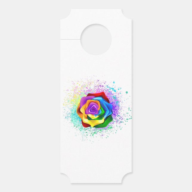 Colourful Rainbow Rose Door Hanger (Front)
