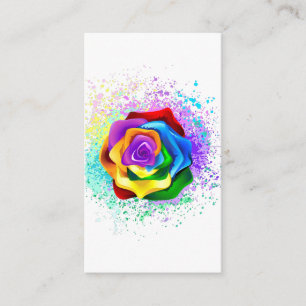 Colourful Rainbow Rose Enclosure Card