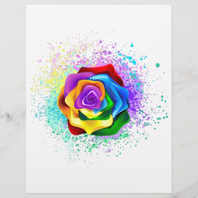 Colourful Rainbow Rose Flyer (Front)