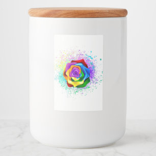 Colourful Rainbow Rose Food Label