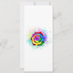 Colourful Rainbow Rose Invitation