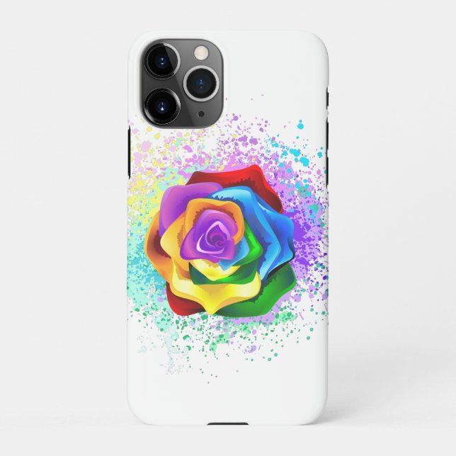 Colourful Rainbow Rose iPhone Case (Back)