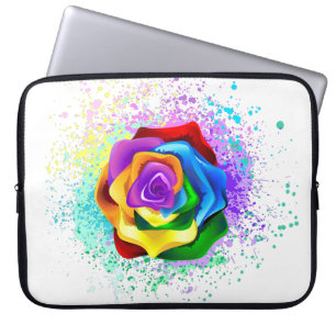 Colourful Rainbow Rose Laptop Sleeve