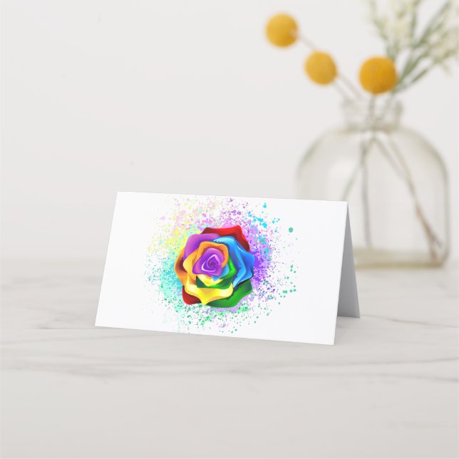 Colourful Rainbow Rose Loyalty Card (Front)