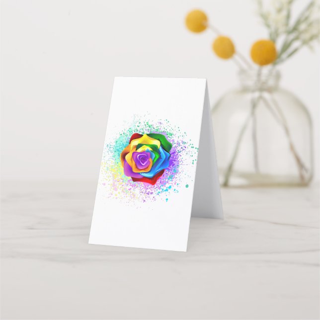 Colourful Rainbow Rose Loyalty Card (Back)