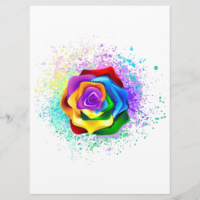 Colourful Rainbow Rose Menu (Front)