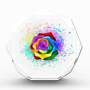 Colourful Rainbow Rose Photo Block