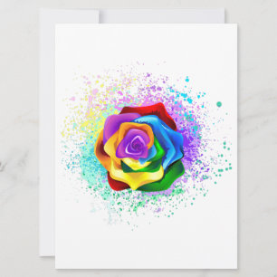 Colourful Rainbow Rose Save The Date