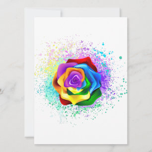 Colourful Rainbow Rose Save The Date