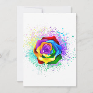 Colourful Rainbow Rose Save The Date