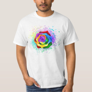 Colourful Rainbow Rose T-Shirt
