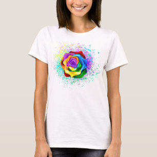 Colourful Rainbow Rose T-Shirt